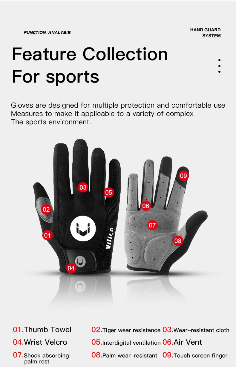 Nordcrest MTB Cycling Gloves – Shockproof Breathable Touchscreen
