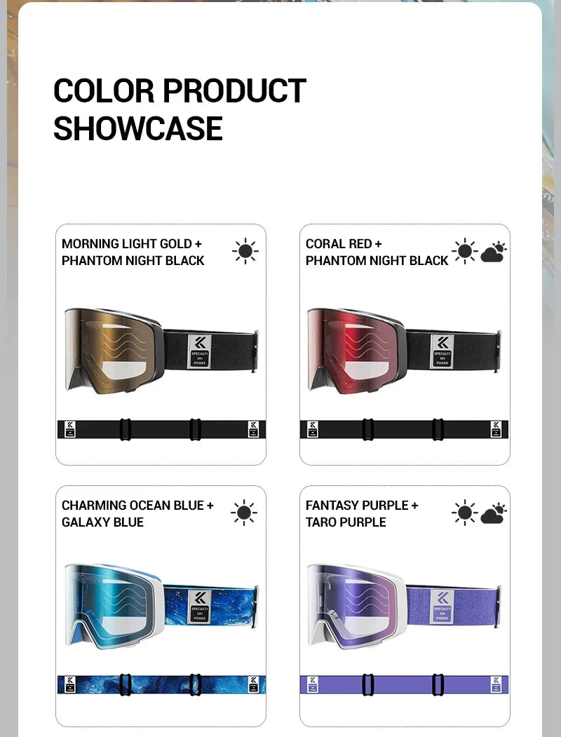 Nordcrest Photochromic Snow Goggles – Magnetic Flip Anti-Fog