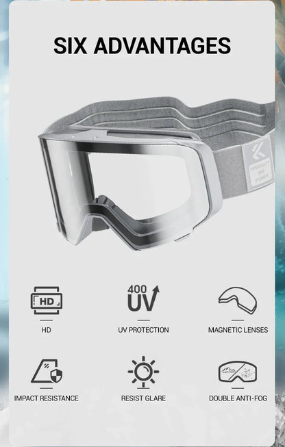 Nordcrest Photochromic Snow Goggles – Magnetic Flip Anti-Fog