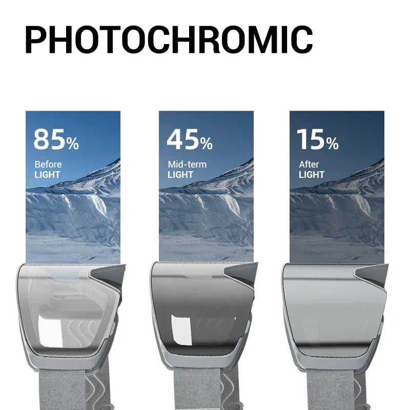 Nordcrest Photochromic Snow Goggles – Magnetic Flip Anti-Fog