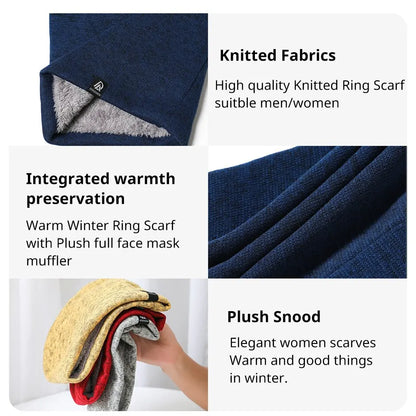 Nordcrest Plush Winter Snood Scarf – Cashmere-Feel Ring Neck Warmer