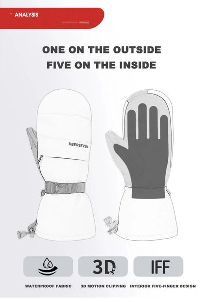 Nordcrest Winter Ski Mittens – Waterproof Fleece Touchscreen